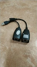 Adaptador extensor USB para ordenador portátil, extensor de extensión RJ45 Ethernet CAT5E 6 hasta 150 pies, Cable USB 2,0, ratón DVR, 50m