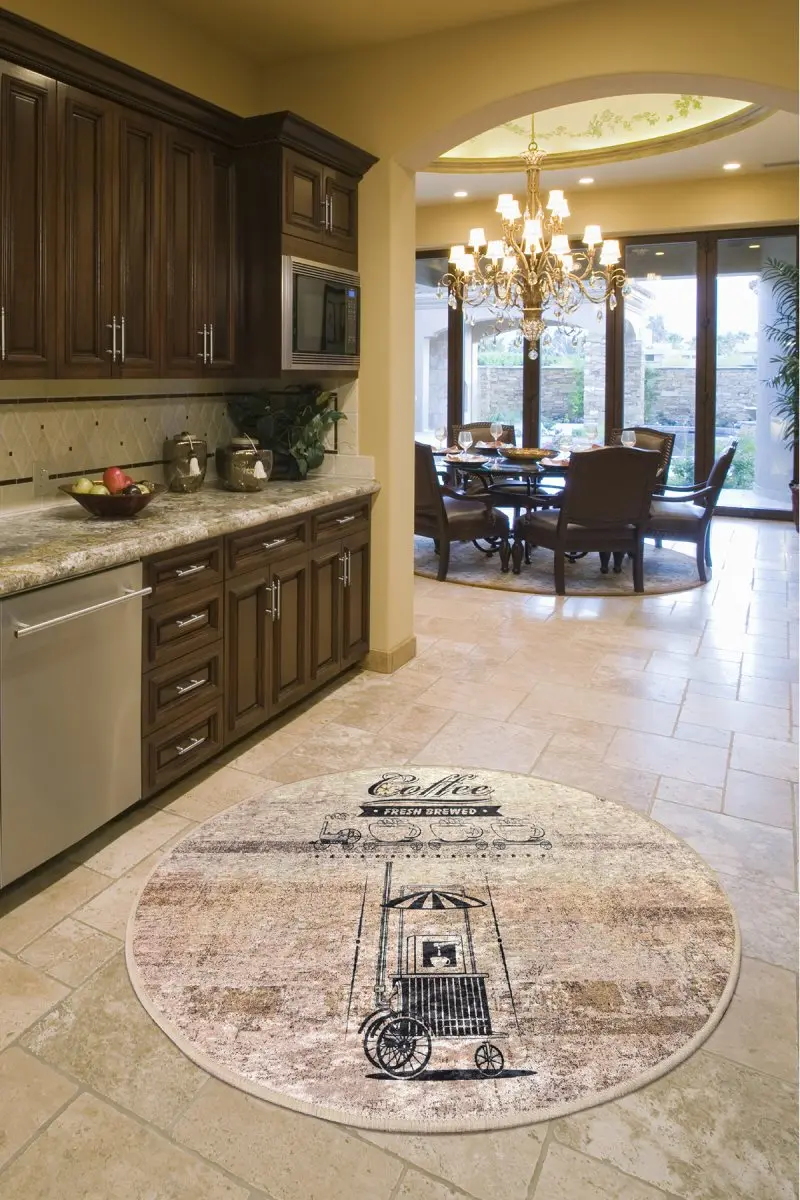 Коврики для гостиной-ковры для гостиной-Декор для комнаты-серый ковер-Декор для гостиной | декоративные коврики для кофейного магазина Djt диаметр 100 см