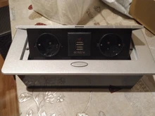 Enchufe DE escritorio toma DE corriente 2 3 DE EU FR con carga USB lenta emergente cubierta DE aleación DE aluminio plateado negro para sala DE reuniones enchufe pared,enchufes para pared,toma de corriente ,tomacorrien