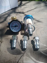 pistola de pintura, manómetro de regulador de aire + herramienta de filtro de trampa de agua en línea + adaptador JP/EU/US, herramientas neumáticas, accesorios para aerografo