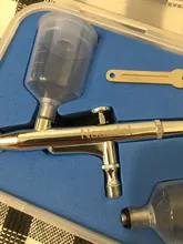 Pistola de PULVERIZACIÓN de 40CC, aerógrafo de alimentación por gravedad con doble acción, para pastel, tatuaje, pistola de pintura, aerógrafo, herramienta para uñas de 0,3mm, 20cc