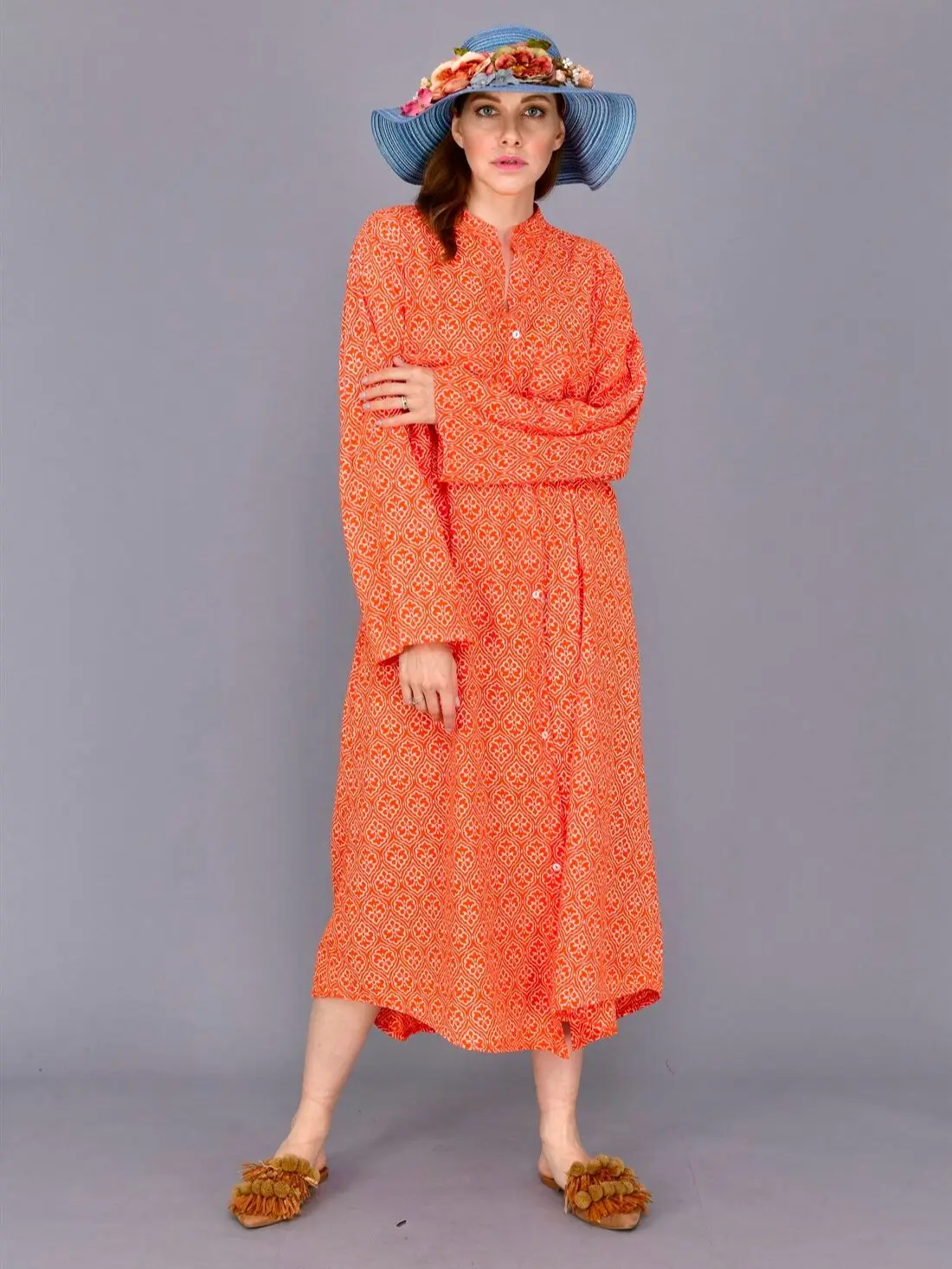 Minimalist Patterned Long Summer And Spring Shirt Dress 2022 New Fashion Women's Clothing Collections 3 Different Color Options