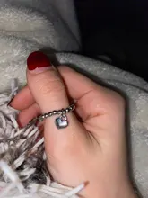 Anillo elástico con colgante redondo de corazón de Metal para mujer y niña, anillos de plata de Color de cuenta, joyería sencilla para dedos