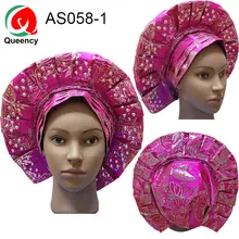 AS058-DHL новейший! Ручной работы авто геле Франция Нигерия женщин sego головной убор отрегулировать снаряжение с камнями свежий дизайн для фестиваля