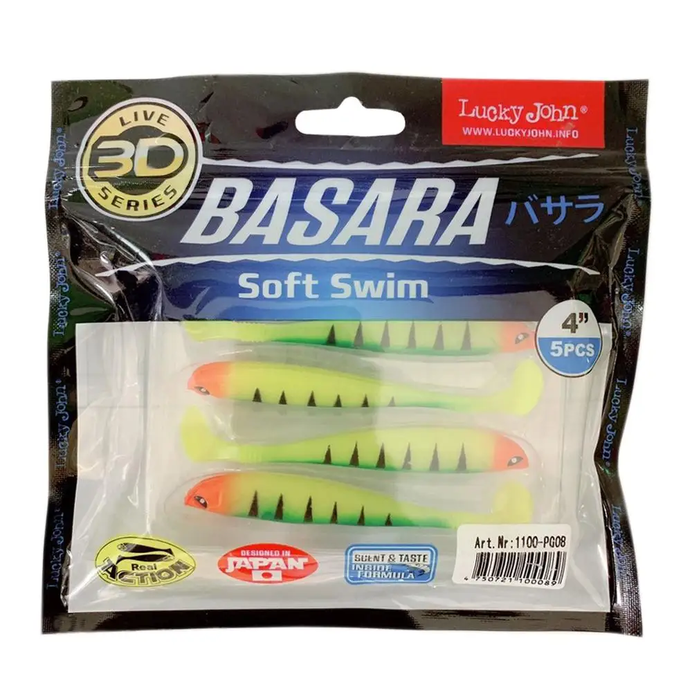 Силиконовая приманка BASARA, приманка для рыбалки, 90мм 4 шт/уп - Цвет: Светло-зеленый