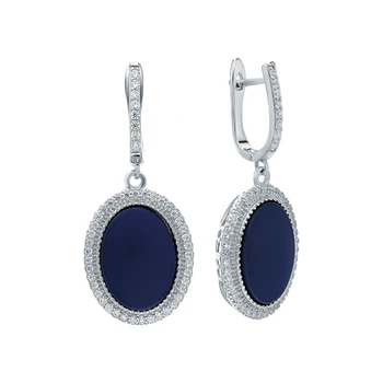 

Silver earrings with ceramics and cubic zirconia sunlight sample 925
