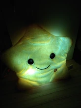 34CM Creative Toy Luminous Pillow Soft Stuffed Plush Glowing Colorful Stars Cushion Led