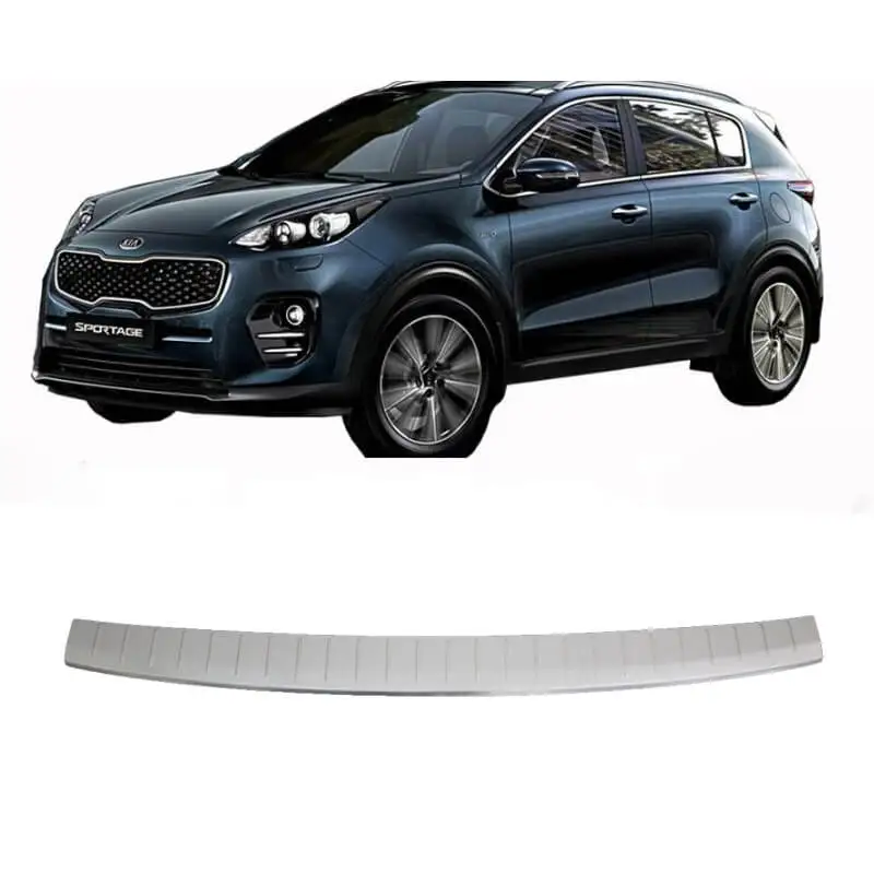 

Chrome Rear Bumper Protector Sill Scratch Guard Cover Stainless Steel fits Kia Sportage 4 2015-UP
