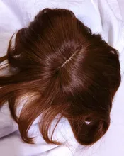 Wig Topper Hair-Piece-Machine Bangs Lace Clip-In Brown Color 8--18-human-Hair Isheeny