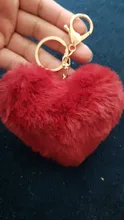 Llaveros de corazón para mujer, de imitación pompón Rex, llave de la bola de piel de conejo, cadenas, bolso para chica, colgante de llavero para coche, novedad de 2020