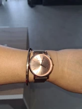 La Rosa Oro 1 Set pulsera reloj del cuarzo de Japón creativo diseño impermeable de malla de acero inoxidable relojes reloj femenino