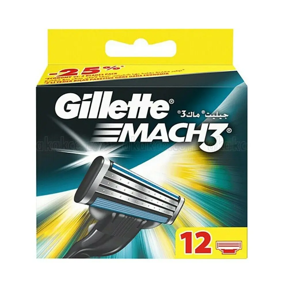 100 Genuine Gillette Mach 3 Razor 12 Blades In Pack Razor AliExpress