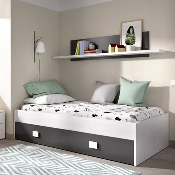 

Bed nest in KIT model NOA + 1 drawer + 1 shelf COLOR ARTIC and graphite