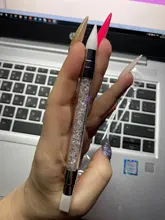 Pluma de escultura de silicona para manicura, herramienta de punto de manicura acrílica de doble punta de 2 formas para esculpir, pintura artesanal, purpurina, diamantes de imitación, 1 ud.