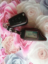 3 botones de cuero coche-estilo de cubierta para Starline B9 B6 A91 A61 Twage dos forma de sistema de alarma para coche llavero