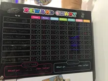 Pizarra magnética para frigorífico con diseño de Chico, planificador diario, calendario, mejora el comportamiento de responsabilidad infantil, tabla de recompensas de estrellas