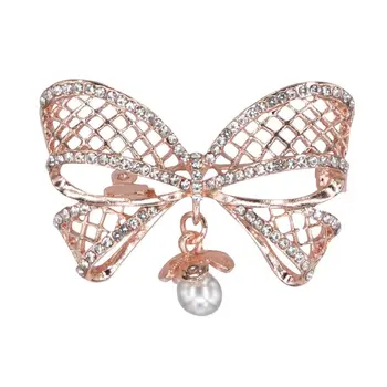 

Brooch jewelery openwork bow 55697 (Golden, lock-pin, jewelery alloy)