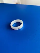 Anillo de cerámica de color blanco y negro para mujer, sortija grande de cristal para boda, ancho de 6mm, talla 6-10, regalo para hombre