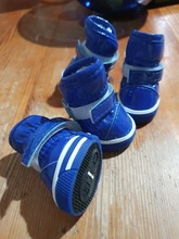 4 unids/set zapatos para perros de invierno de perro caliente botas de nieve zapatos de cuero de la PU para perros pequeños perros Chihuahua impermeable antideslizante cachorro para mascotas zapatos