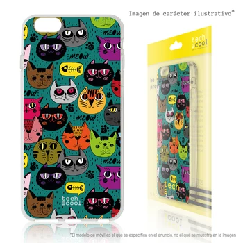 

FunnyTech®Stand case for Huawei Y6 Silicone 2017 L Cats Meow Blue