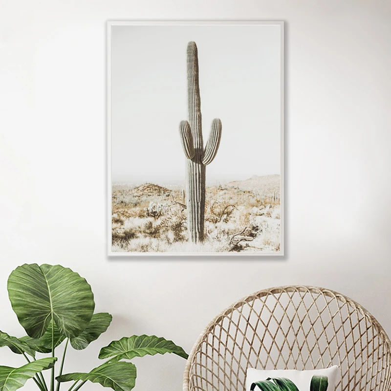 Desert Print, Saguaro Wall Art Canvas Painting Home Room Decoration