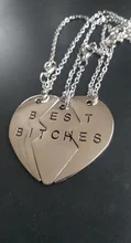 Chain Necklace Pendant Charm Stitching BFF Gift Best-Friend Female Fashion Animal Heart