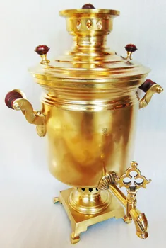 

Samovar in the form of "bank". Material: polished brass. Volume: 5 liters. Country: USSR, 1923-1927