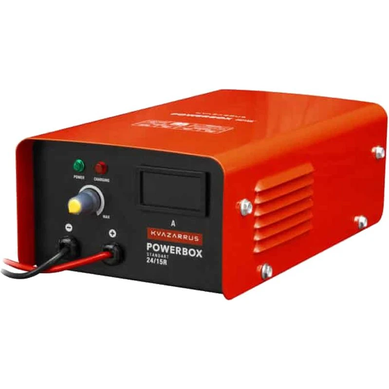 Пуско-зарядное устройство KVAZARRUS PowerBox 24/15R (300 А/ч; 15 А; амперметр; ускоренная зарядка; встроенный дисплей)