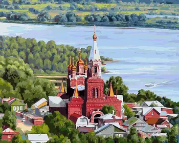 

Temple over Samara, 40*50 cm painting coloring by numbers on canvas Snow White 140-AB