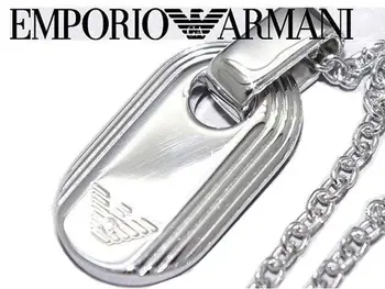 

Emporio Armani chain and small plate pendant in steel.