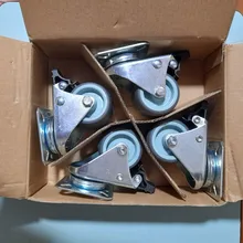 Casters Wheels Trolley Swivel Brake Soft-Rubber-Roller NAIERDI Heavy-Duty Platform 2inch