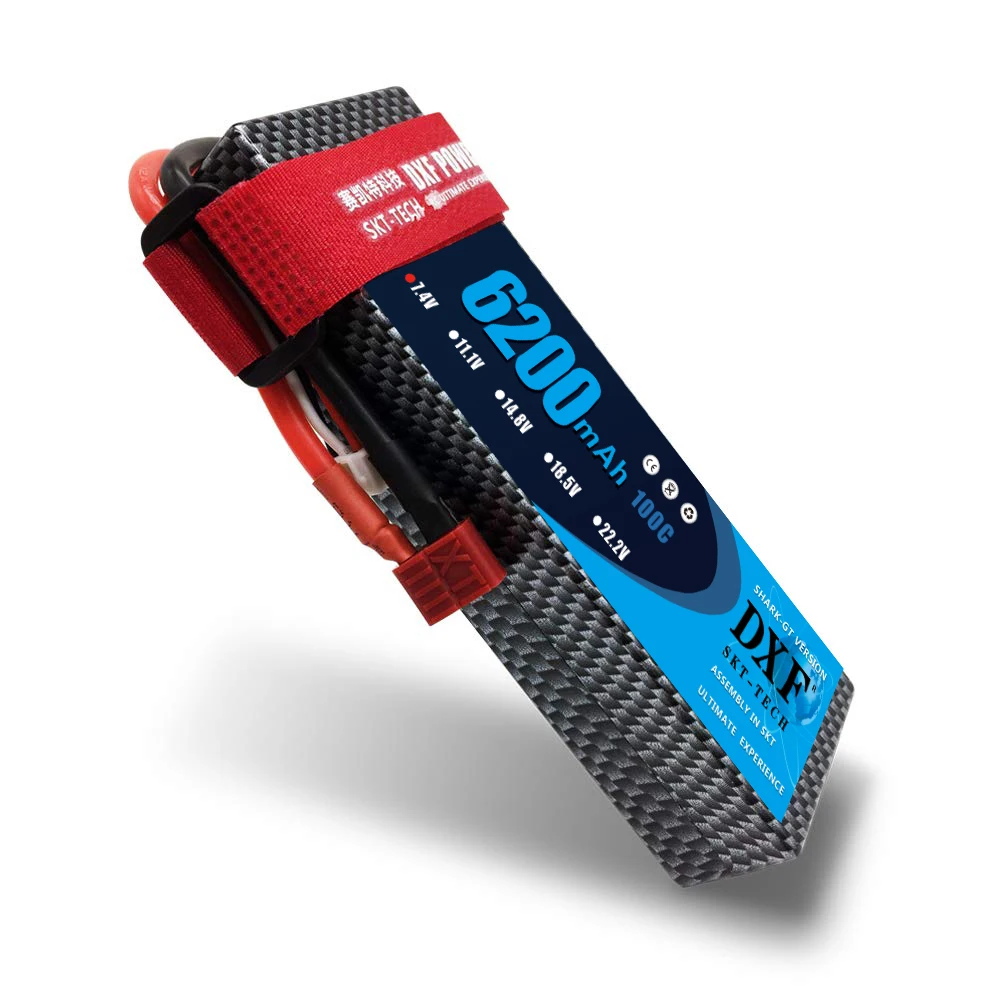 DXF 2 шт 7,4 V 6200mAh 100C Max 200C LiPo аккумулятор 2S HardCase для 1/8 1/10 RC модели автомобиля TRXX Slash Emaxx Band