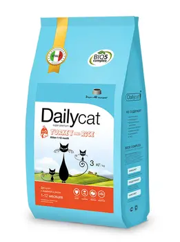

Dailycat kitten Turkey & Rice for kittens, take. Cats with an Indian-3 kg x 1 pc