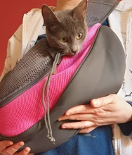 Bolsa de viaje transpirable para mascotas, bolso de hombro de malla Oxford, cómoda, bolso grande de hombro