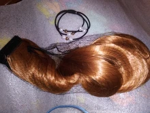 NICESY-Cola de Caballo largo ondulado marrón para mujer, extensión sintética, envoltura de cabello alrededor de poni de 22 pulgadas, 100g, Blanco/negro