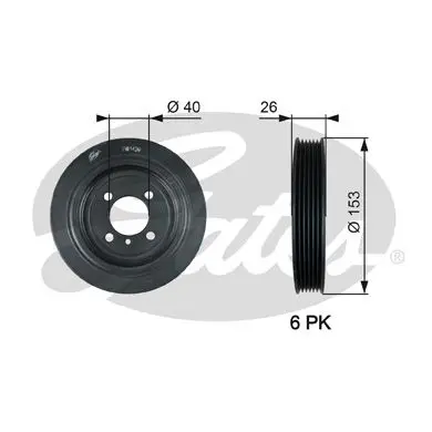 Шкив коленвала KIA/HYUNDAI 2.0D-2.2D 01 GATES TVD1129 | Автомобили и мотоциклы