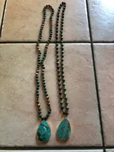 RH-Colgante precioso con piedras naturales para mujer, joyería Bohemia, collar, regalo