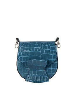 

Fabula мини-сумочка женская 100% натуральная тисненная под крокодил кожа S 271 KR-BL голубой цвет