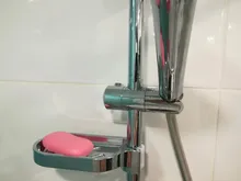 Dish-Holder Soap-Pallet Slide-Bar Shower-Rod Bathroom Gadget ABS Adjustable