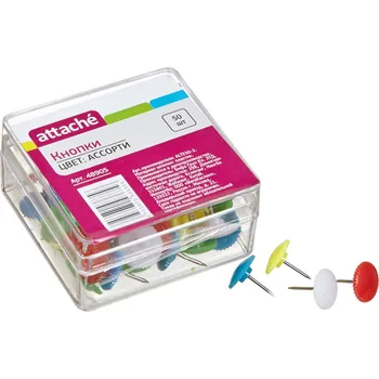 

Кнопки Attache 12 мм, цветные 50 шт.