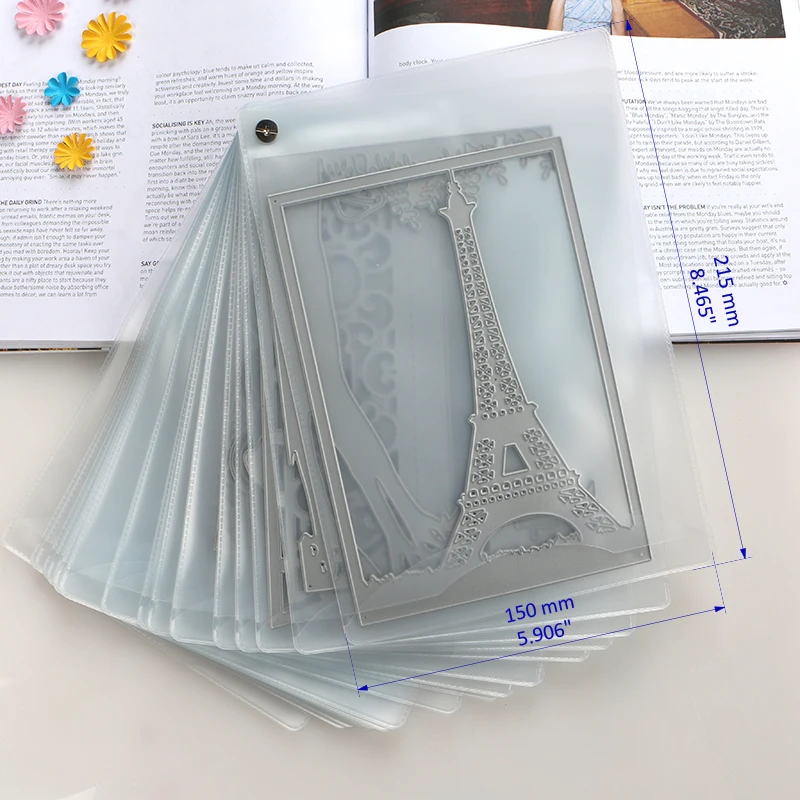 DUOFEN металлические режущие штампы держатель режущие штампы для хранения плюс пластиковая коробка Большой размер DIY скрапбук бумажный альбом Новинка