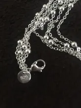 Collar de plata de ley 925 con cuentas multicapa para mujer, accesorio elegante, cadena larga, para fiesta de boda