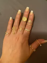Tocona 9 unids/set lujo oro anillos para las mujeres cristal duro transparente piedra serpiente hueco redondo geométrico joyería бижутерия 7054