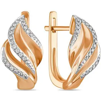 

Lucas gold earrings with 42 red gold diamonds