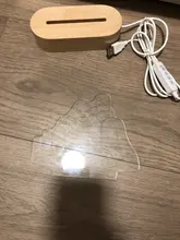 Night-Light Wooden-Base Text-Photo Christmas-Gift Customized Wedding DIY Holiday 