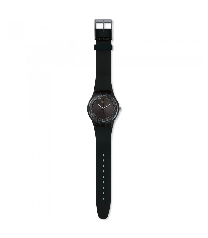 Swatch DARKSPARKLES оригинальные новые часы Gent 41 мм Think Fun SUOB156|Кварцевые часы| |