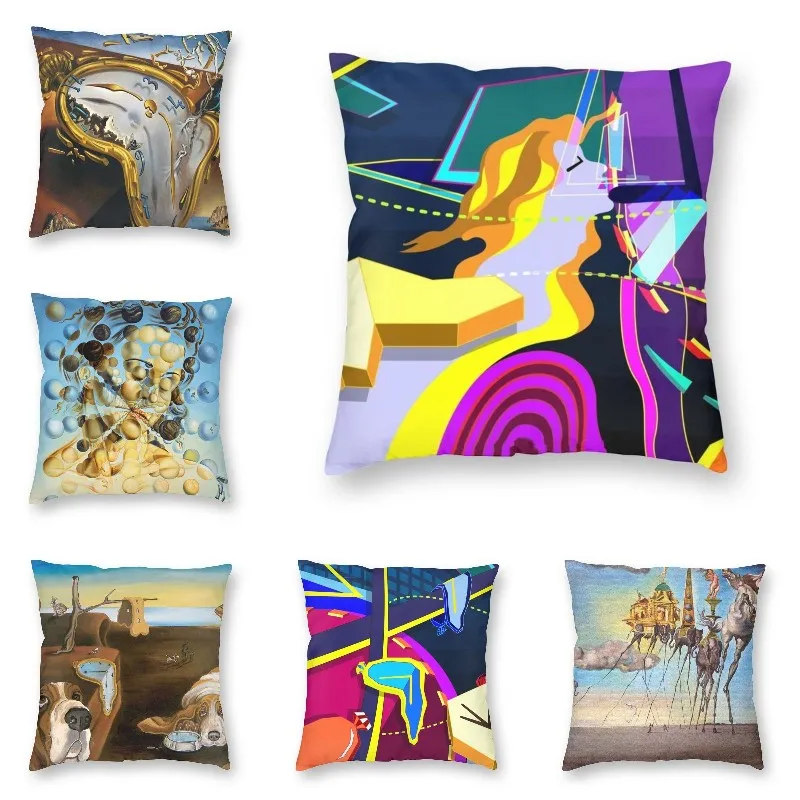 

Salvador Dali The Great Surrealism Pillow Case Living Room Decoration Abstract Spain Painting Artist Cushion Cover Pillowcase