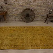 Желтый турецкий коврик ручной работы, шерсть винтажный ковер, декоративный коврик турецкий желтый килим