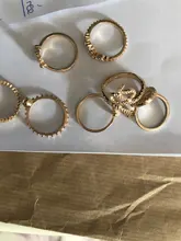 Tocona 9 unids/set lujo oro anillos para las mujeres cristal duro transparente piedra serpiente hueco redondo geométrico joyería бижутерия 7054