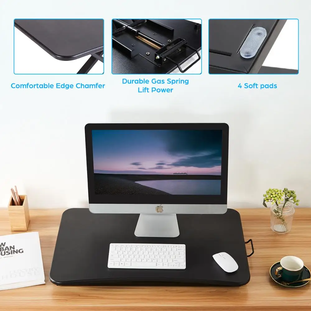 Standing Desk, Height Adjustable Converter Sit to Stand Up Desk Standing Desk Riser Office Workstation for Computer Laptop